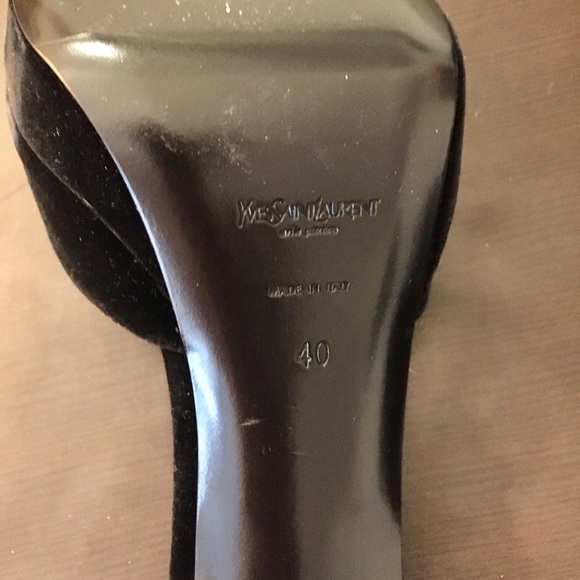 YSL black - velvet platform sandals - size 40 - Picture 5 of 5